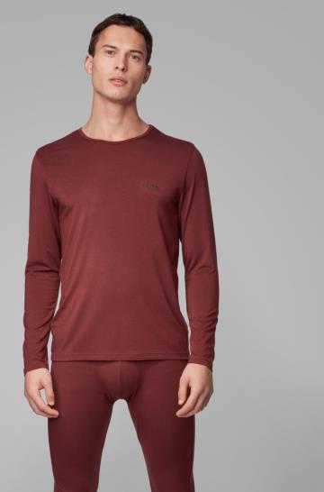 Koszulki BOSS Long Sleeved Underwear Ciemny Czerwone Męskie (Pl85420)